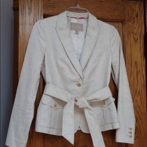 Banana Republic Cream Linen Jacket; Size 0